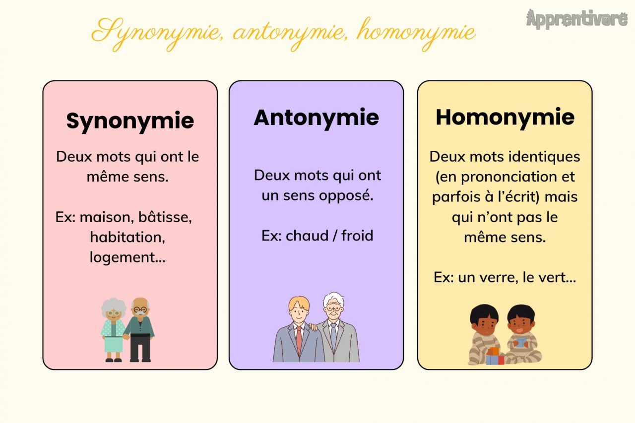Synonymie, Antonymie et Homonymie (Leçon) Apprentivore