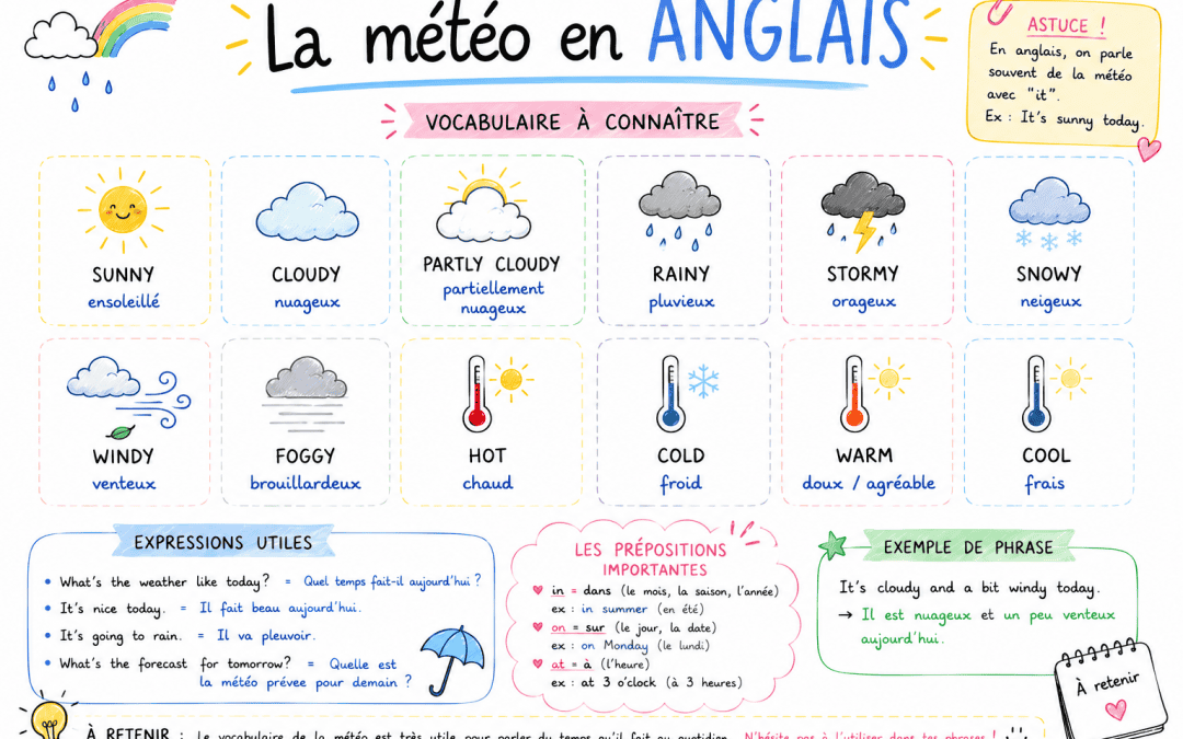 La Météo en Anglais (Weather) : Vocabulaire et Expressions